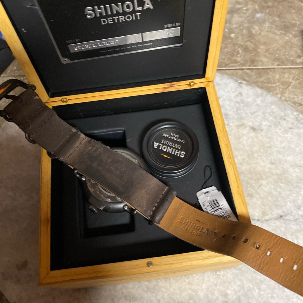 Shinola Brown Leather Watch - Picture 3 of 4